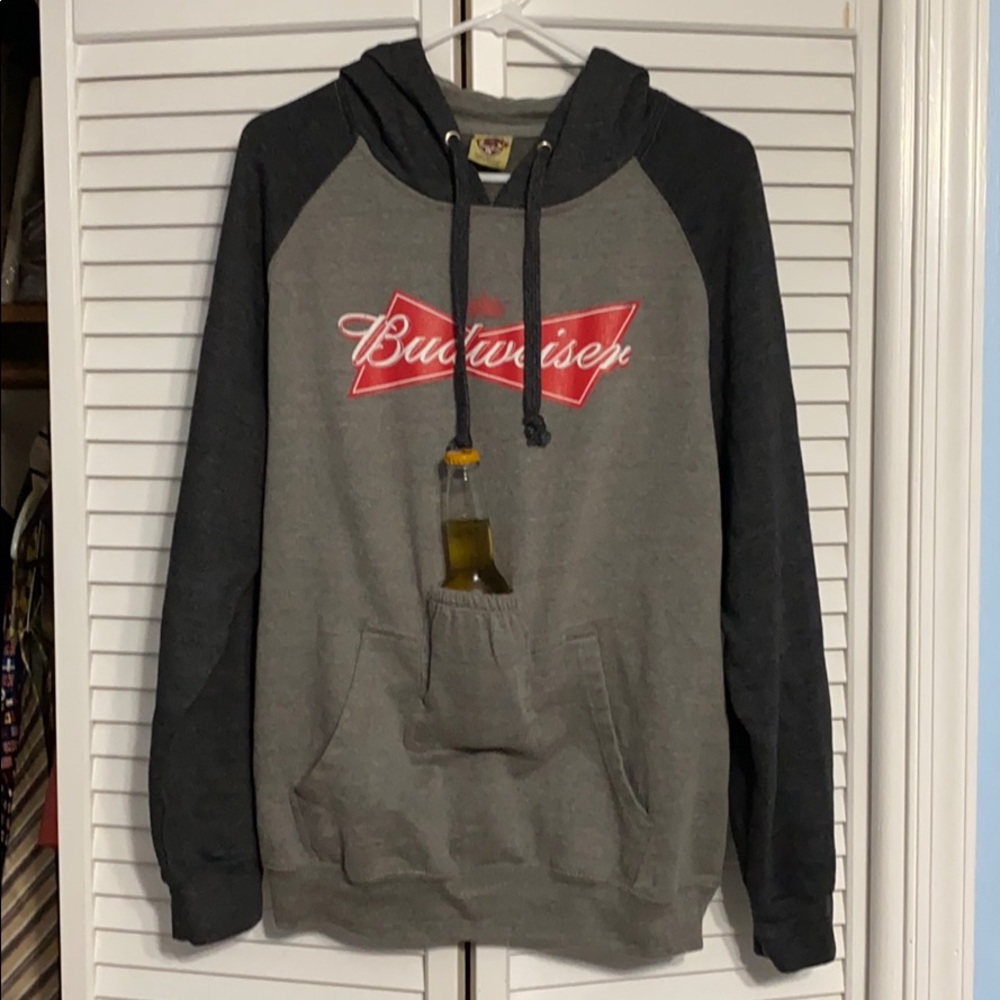 Budweiser beer holder hoodie